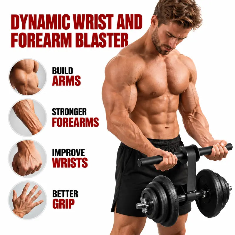 1 Set Forearm Strength Trainer, Grip Strength Workout Roller with Heavy-Duty Strap & Foam Grip, Portable Home Gym Workout Equipment for Fitness Training Exercise Equipment