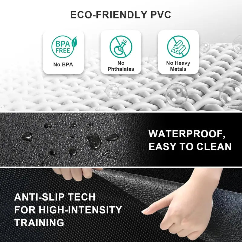 Foldable Fitness Equipment Mat - 0.25" Thick, 68"X24" Anti-Slip Waterproof Floor Protector for Treadmill, Treadmill Mat, Shock Absorption, Home Gym Mat，Walking Pad, Ebike, Home Hardwood, Carpet,Whole Body Vibration Machine Mat