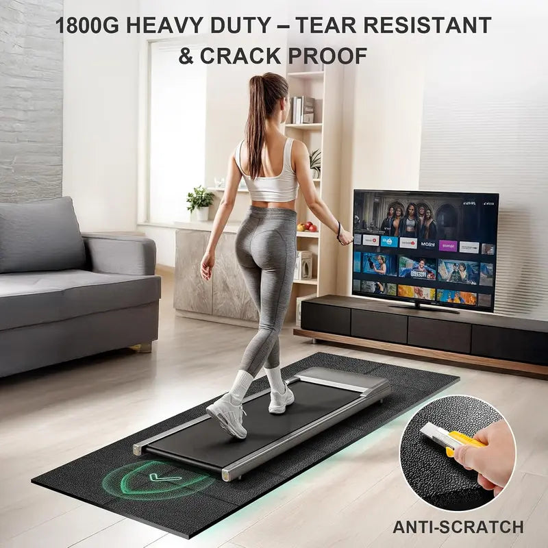Foldable Fitness Equipment Mat - 0.25" Thick, 68"X24" Anti-Slip Waterproof Floor Protector for Treadmill, Treadmill Mat, Shock Absorption, Home Gym Mat，Walking Pad, Ebike, Home Hardwood, Carpet,Whole Body Vibration Machine Mat