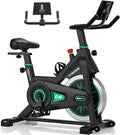 [2026 Model]  Exercise Bike, Professional Spin Bike with Super Quiet Magnetic Resistance, Indoor Cycling Bike with Shock Absorption, Comfortable Seat for Home Gym 350Lbs Capacity (Bule with APP)