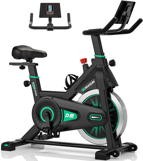 [2026 Model]  Exercise Bike, Professional Spin Bike with Super Quiet Magnetic Resistance, Indoor Cycling Bike with Shock Absorption, Comfortable Seat for Home Gym 350Lbs Capacity (Bule with APP)