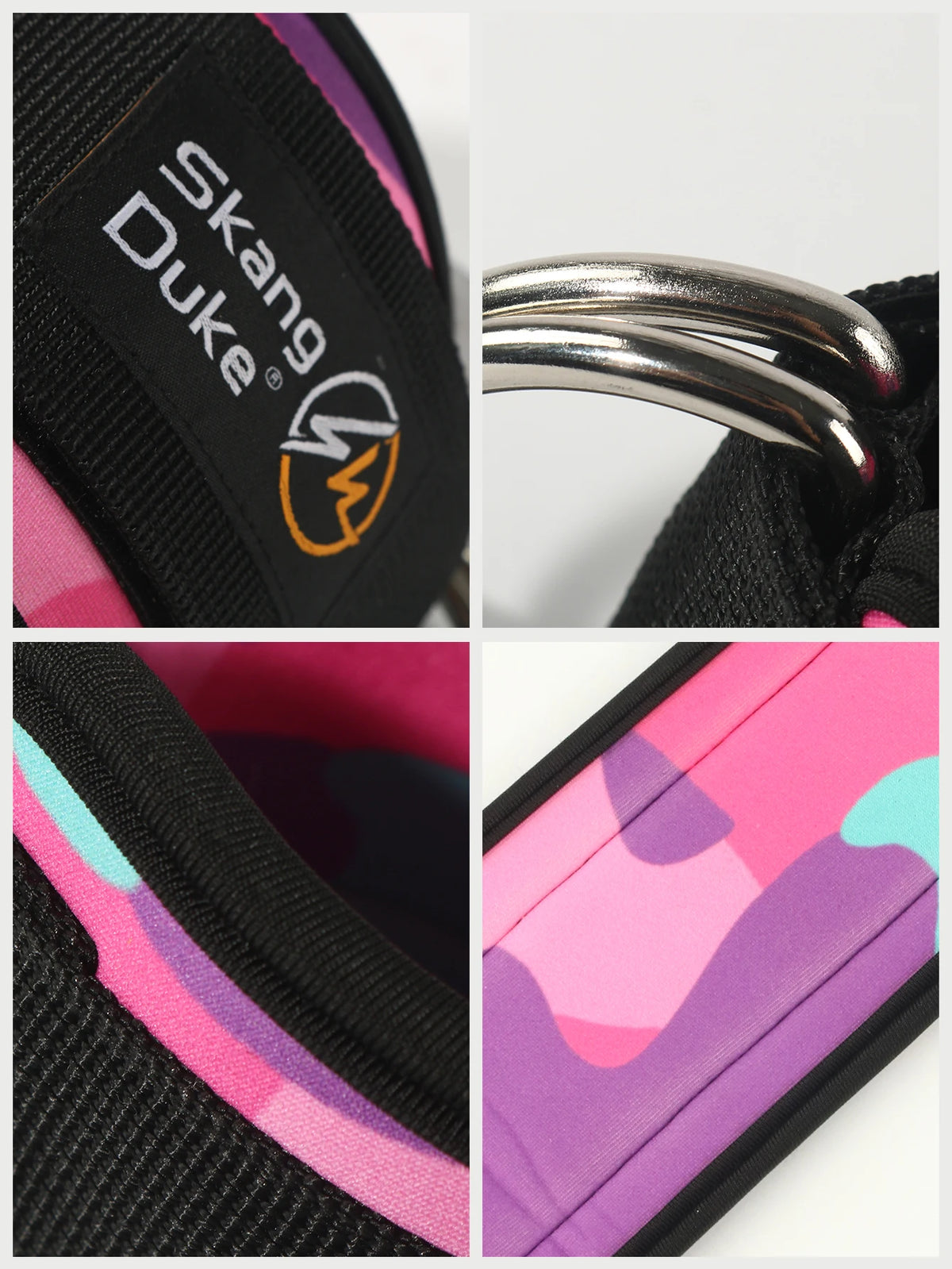 1Pc Adjustable D-Ring Ankle Straps for Cable Machines - Comfortable Ankle Cuffs for Glute & Leg Muscle Strength Training in Gym